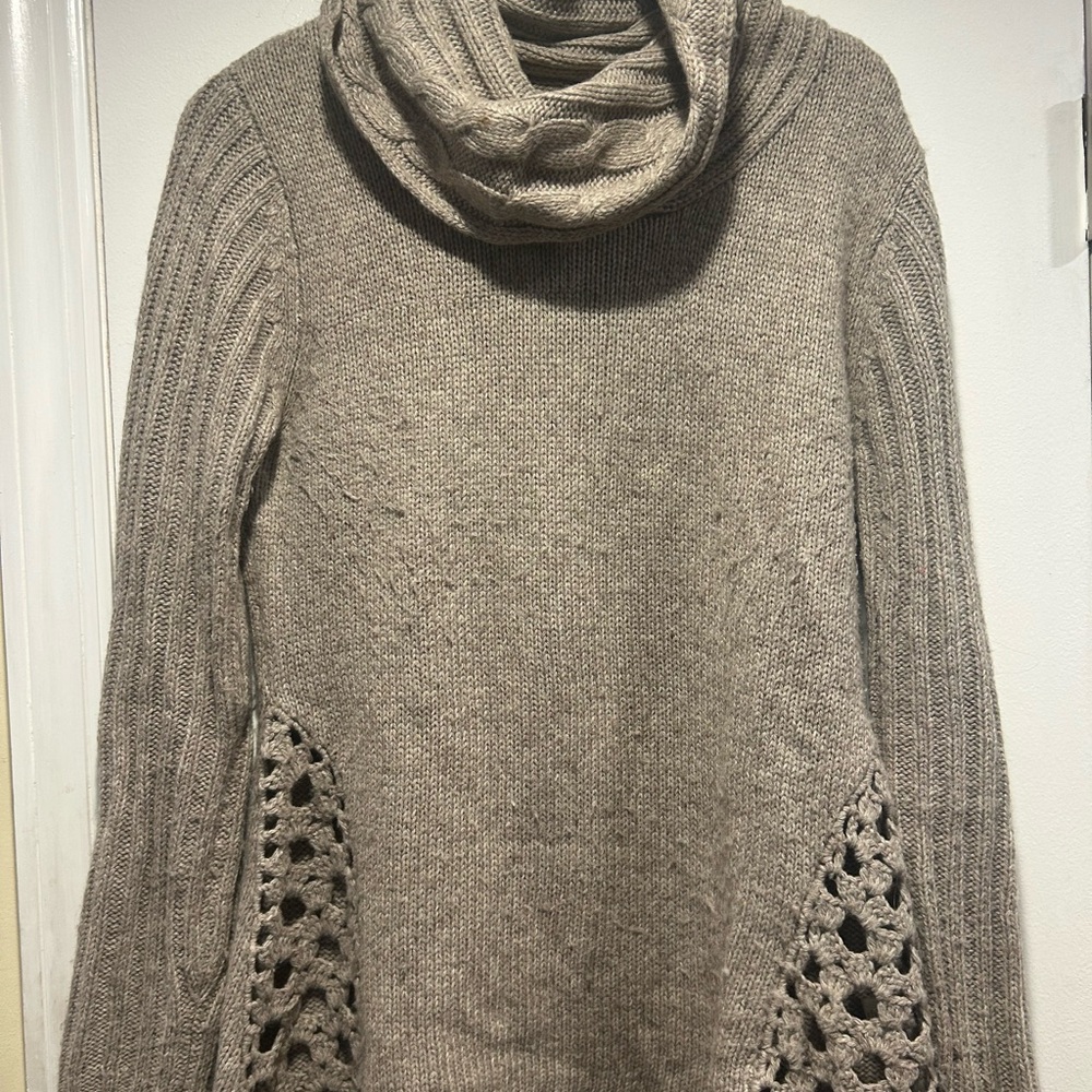 Dressbarn Gray Cowl Neck Sweater